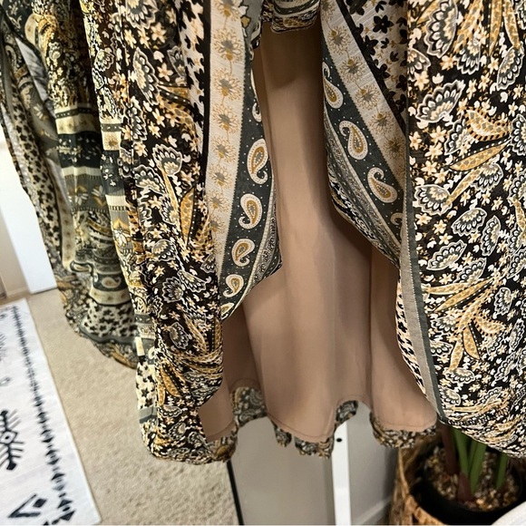 🌻 Böhme Boho Paisley Tiered Maxi Skirt S | Smocked Waist Festival Skirt - Picture 6 of 7